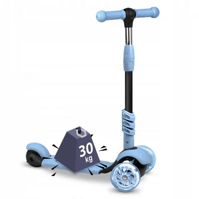 Trotineta Ricokids Todi, 3 in 1, roti LED, albastru KID611675 — imaginea 4