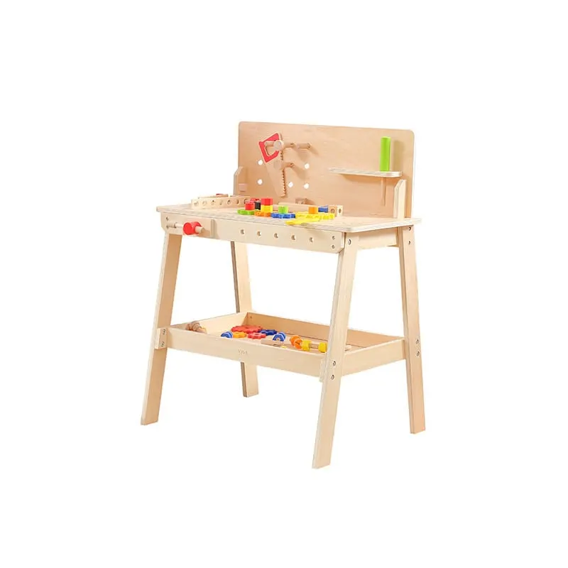 Banc de lucru Viga, lemn, cu accesorii, natur KID445897