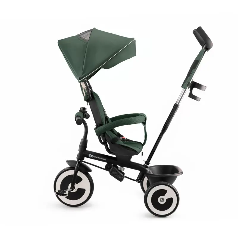 Tricicleta cu pedale Kinderkraft Aston, scaun rotativ, maner, verde KID922376 — imaginea 2
