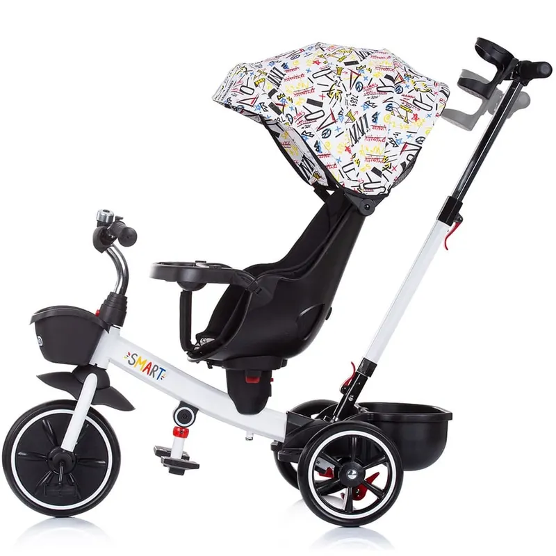 Tricicleta Chipolino Smart, scaun reversibil, maner parental, alb KID050535 — imaginea 2