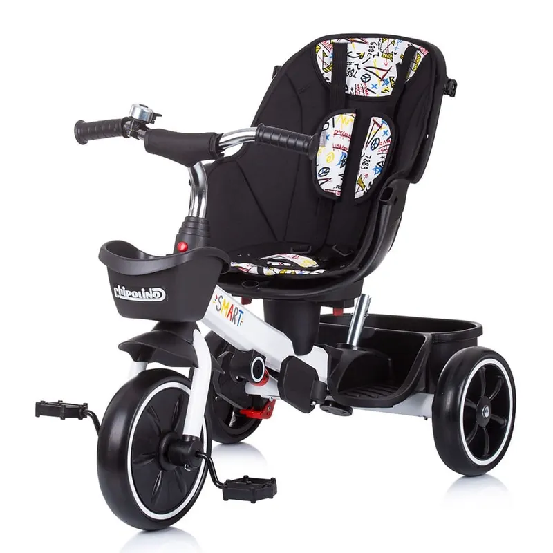 Tricicleta Chipolino Smart, scaun reversibil, maner parental, alb KID050535 — imaginea 4
