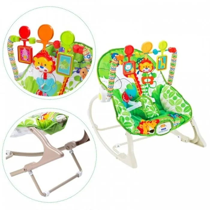 Balansoar 3 in 1 Ecotoys, vibratii, animale jungla KID061960 — imaginea 3