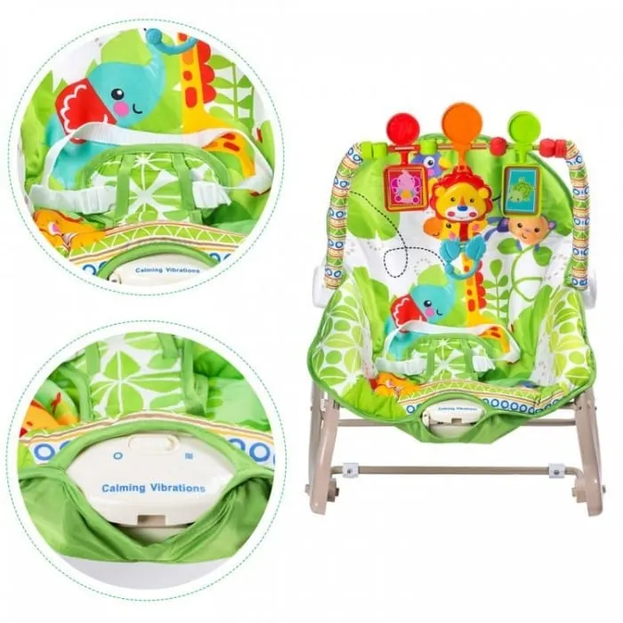 Balansoar 3 in 1 Ecotoys, vibratii, animale jungla KID061960 — imaginea 4