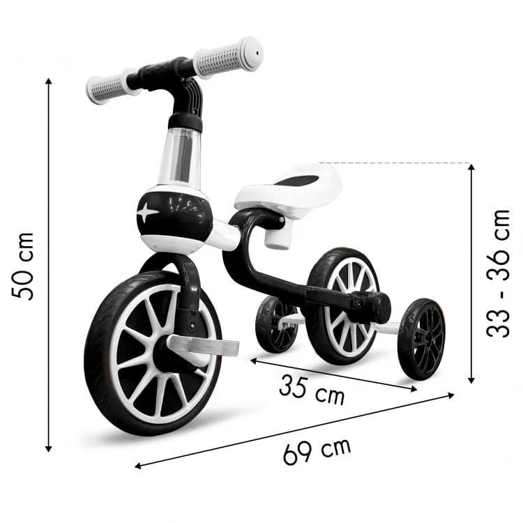 Bicicleta Ecotoys, roti ajutatoare, alb/negru KID068259 — imaginea 3