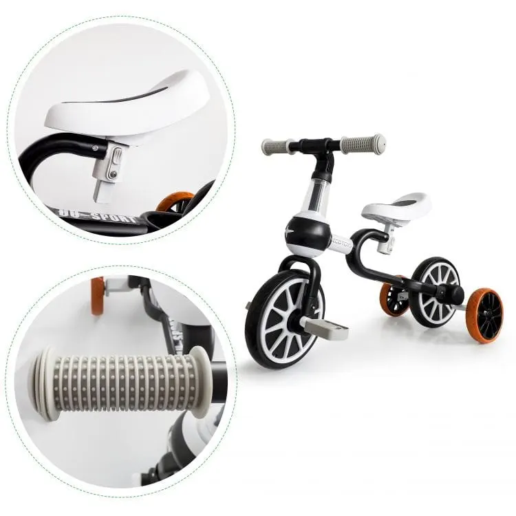 Bicicleta Ecotoys, roti ajutatoare, alb/negru KID068259 — imaginea 4