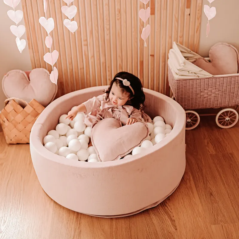 Piscină cu Bile, Catifea Roz Pudrat, 200 de bile, Dusty Pink Velvet