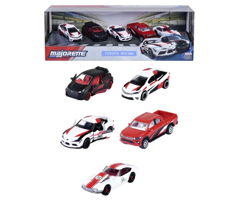 MAJORETTE SET 5 MASINUTE METALICE TOYOTA RACING SCARA 1 LA 64