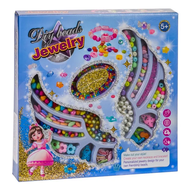 Set pentru Artizanat, Bratari cu Margele, Fluturas, Multicolor, 29x4x29 cm, + 5 Ani
