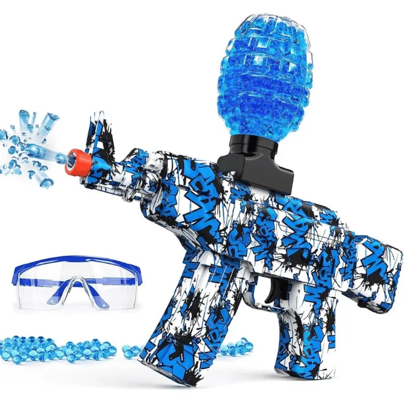 Blaster electric de jucărie Ludiro cu 5000 bile de gel, ochelari și acumulator USB, 14+ ani