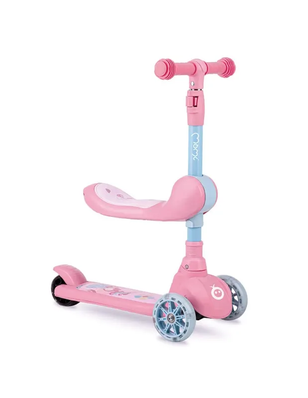 Trotineta MoMi Kiuru, 2 in 1, transformabila cu sezut, roz KID056306