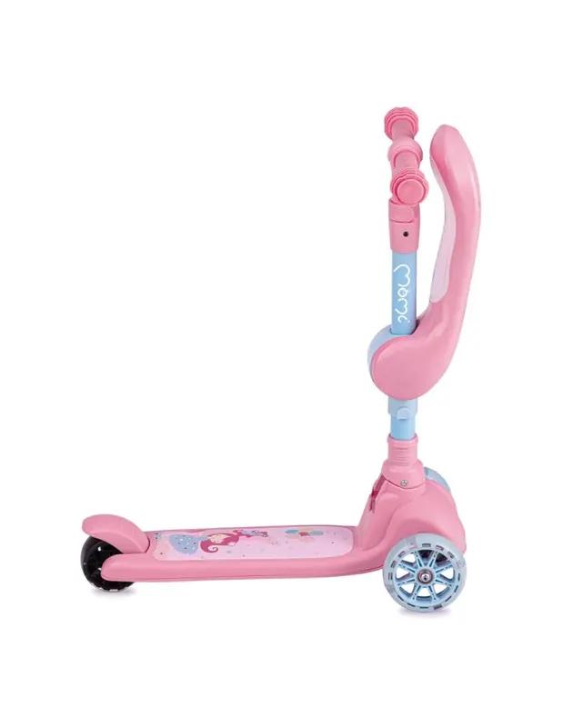 Trotineta MoMi Kiuru, 2 in 1, transformabila cu sezut, roz KID056306 — imaginea 4
