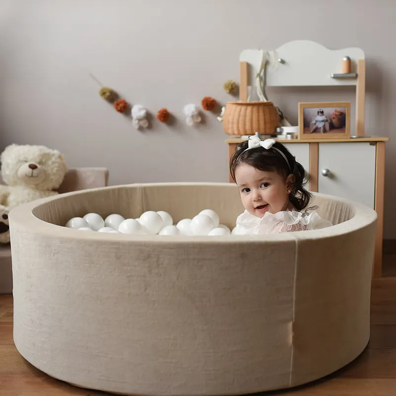 Piscină cu bile, Catifea Bej, 200 de bile, Beige Velvet — imaginea 5