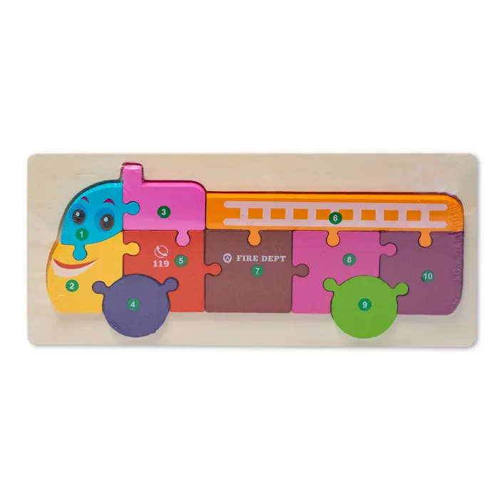 Puzzle 3D din Lemn - Masina de Pompieri