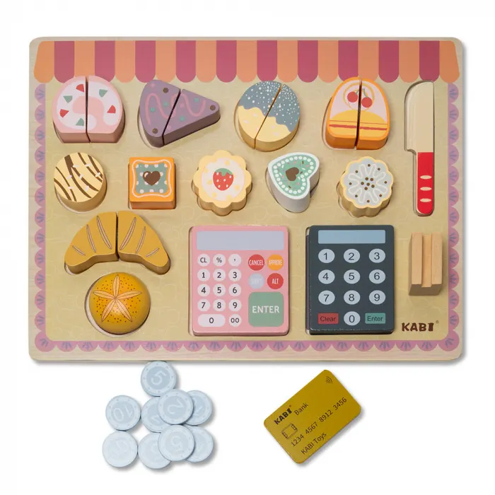 Mini Patiserie din Lemn -18 piese Montessori