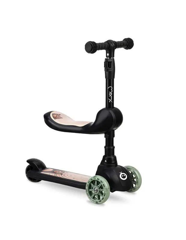 Trotineta MoMi Kiuru, 2 in 1, transformabila cu sezut, negru KID056313