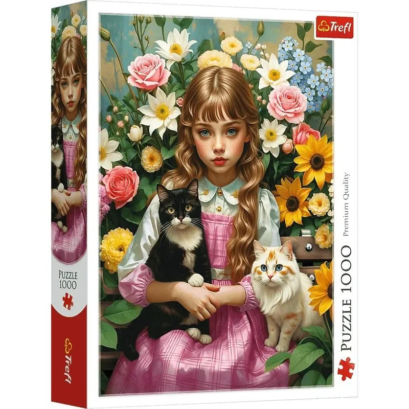PUZZLE TREFL 1000 FATA CU PISICI