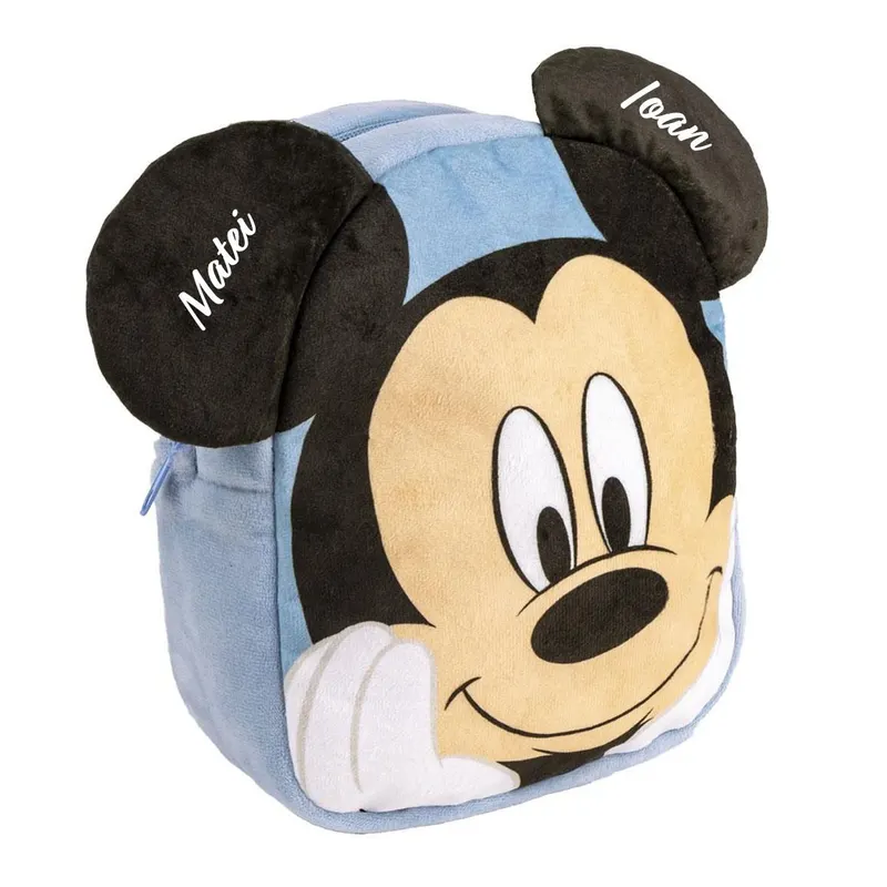 Ghiozdan personalizat de plus Mickey Mouse Blue