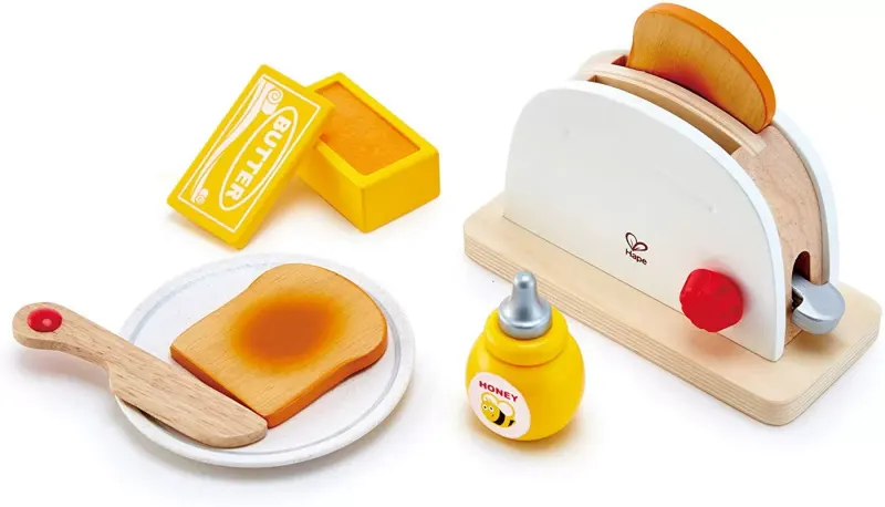 Toaster bucatarie Hape, lemn, multicolor KID019348