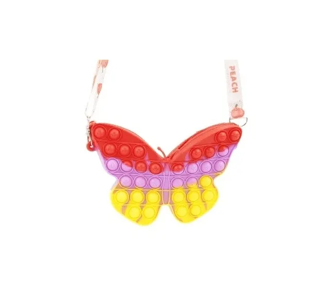Jucarie Mini Geanta Pop It - Fluturas, Trei culori
