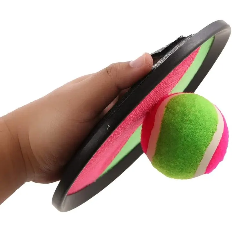 Set Interactiv Arunca si Prinde pentru Copii, 2 Palete cu Scai, Diametru 20 cm, 1 Minge, + 3 Ani
