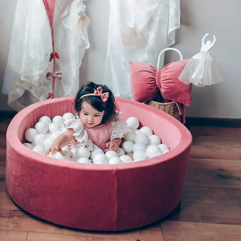 Piscină cu bile, Catifea Roz Antic, 200 de bile, Antique Pink Velvet