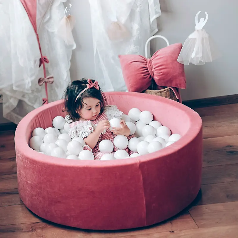 Piscină cu bile, Catifea Roz Antic, 200 de bile, Antique Pink Velvet — imaginea 4