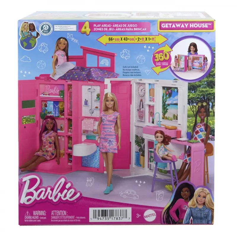 Barbie Casa De Papusi Barbie Cu 4 Zone Pliabila