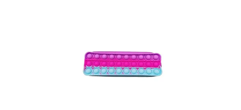 Jucarie Penar Pop It - Dreptunghi, 20x7 cm, Mov Roz Albastru