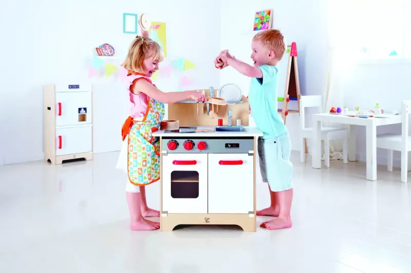 Bucatarie Copii Hape White Gourme, lemn KID019386 — imaginea 3