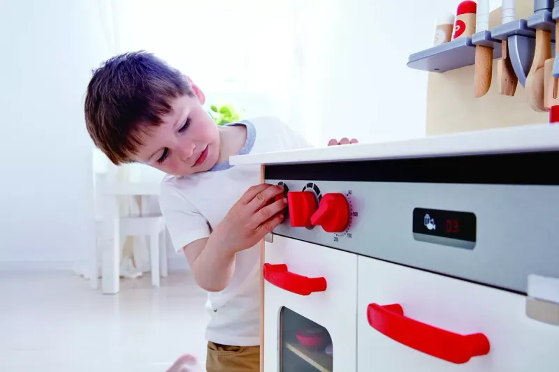 Bucatarie Copii Hape White Gourme, lemn KID019386 — imaginea 4