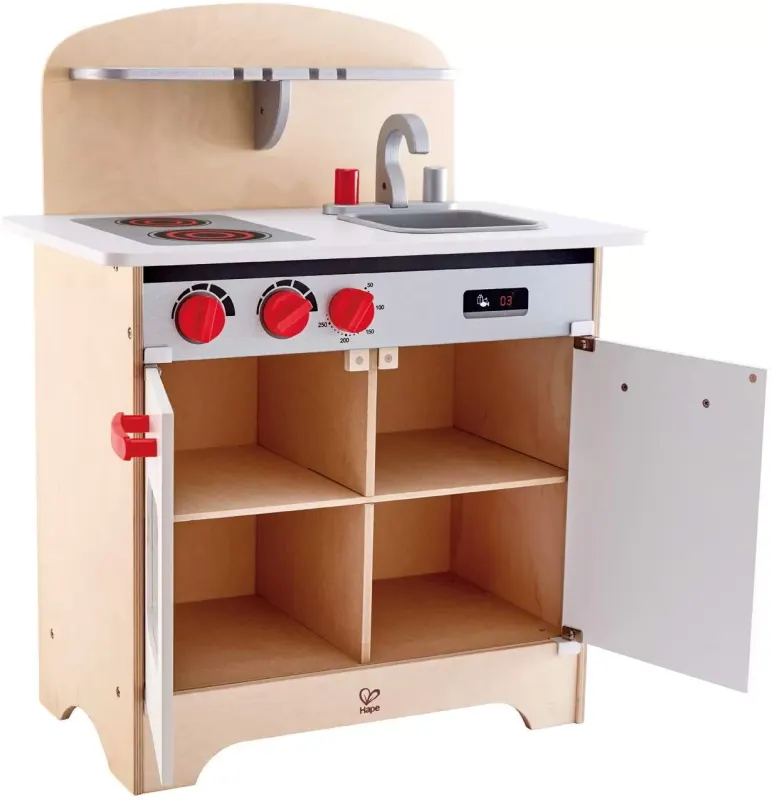 Bucatarie Copii Hape White Gourme, lemn KID019386 — imaginea 5