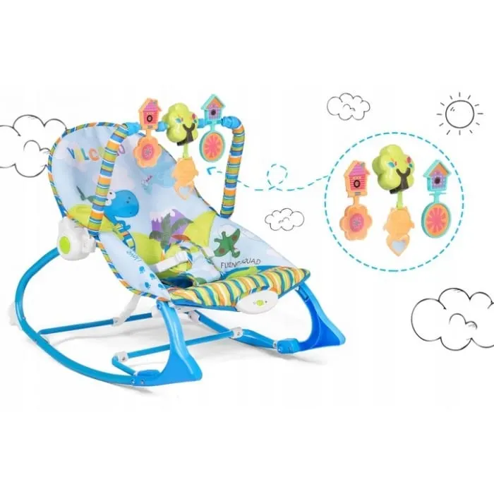 Balansoar multifunctional Ricokid, sunete, vibrati, albastru KID515356 — imaginea 3