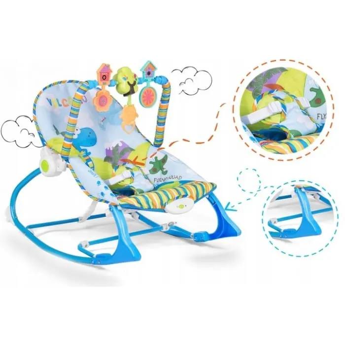 Balansoar multifunctional Ricokid, sunete, vibrati, albastru KID515356 — imaginea 5