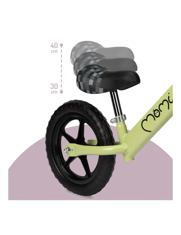 Bicicleta copii Momi Fleet, echilibru, fara pedale, verde KID711006 — imaginea 4