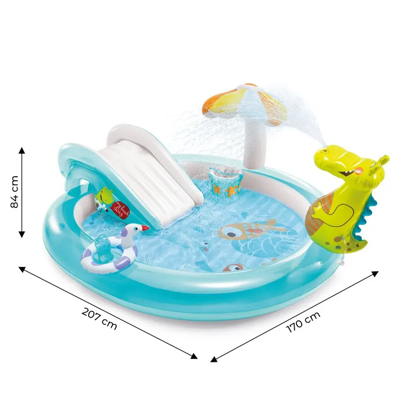 Piscina gonflabila copii Intex 57165 Crocodil, tobogan si accesorii KID417875 — imaginea 4