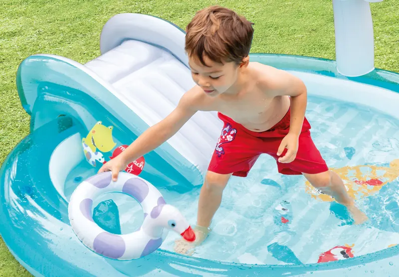 Piscina gonflabila copii Intex 57165 Crocodil, tobogan si accesorii KID417875 — imaginea 5