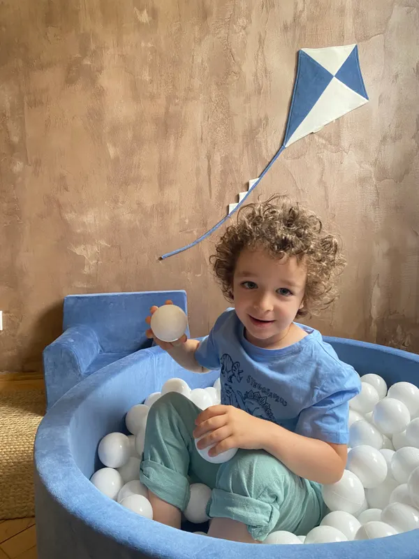 Piscină cu bile, Catifea, Albastru, 200 de bile, Blue Velvet — imaginea 2