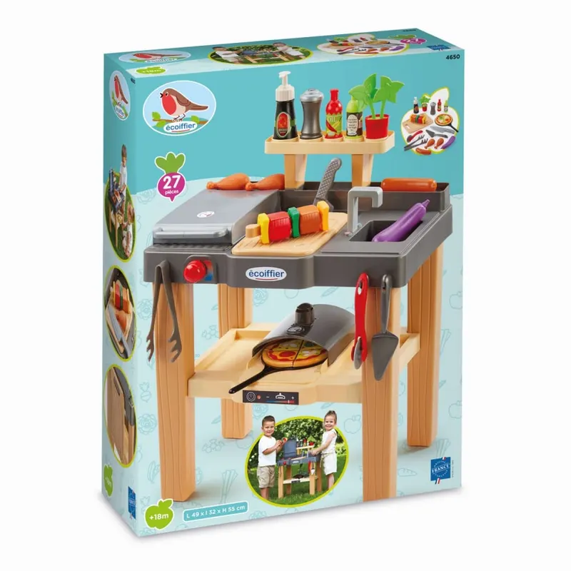 Bucatarie de Vara Ecoiffier cu Accesorii Complete - Set de Joaca pentru Micii Bucatari