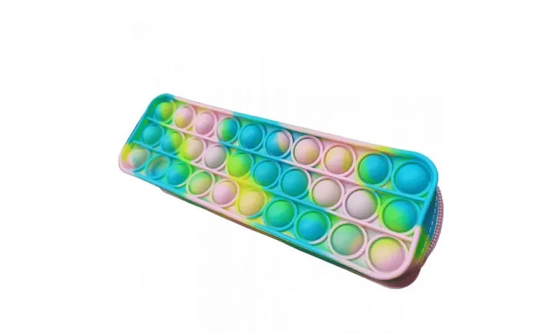 Jucarie Penar Pop It - Dreptunghi, 20x7 cm, Roz Verde Albastru