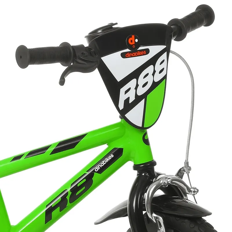 Bicicleta Copii Dino Bikes, R88, 12 inch, roti ajutatoare, sistem frana, verde KID901020 — imaginea 3