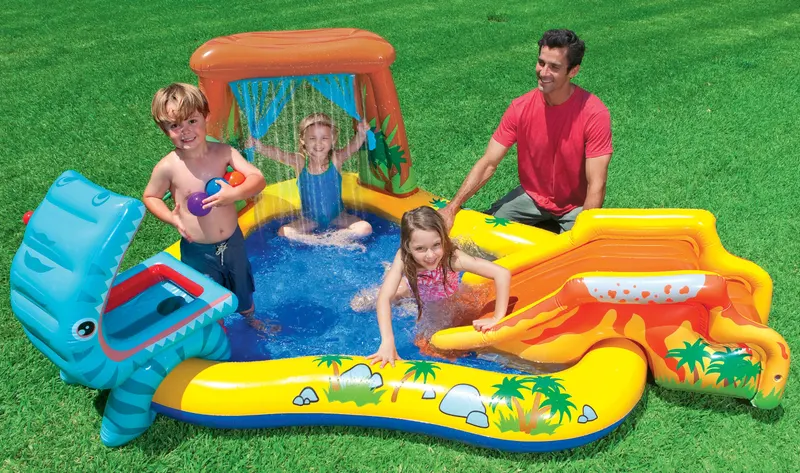 Piscina gonflabila copii Intex 57444 Dino, tobogan si jocuri interactive KID402482 — imaginea 2