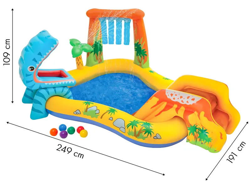 Piscina gonflabila copii Intex 57444 Dino, tobogan si jocuri interactive KID402482 — imaginea 5