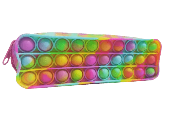 Jucarie Penar Pop It - Dreptunghi, 20x7 cm, Mov Verde Galben