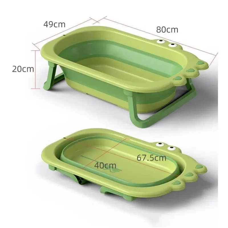 Cadita Pliabila pentru Copii, Design Dinozaur, Sigura si cu Dimenisuni Generoase, 80x49 Cm, Material Ecologic, Sistem Anti Alunecare, Usor de depozitat, Ideala pentru Baie