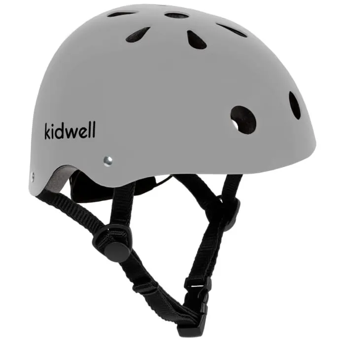 Casca bicicleta copii Kidwell Orix II, curele reglabile, orificii aerisire, gri KID098996