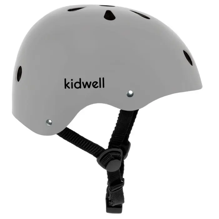 Casca bicicleta copii Kidwell Orix II, curele reglabile, orificii aerisire, gri KID098996 — imaginea 4