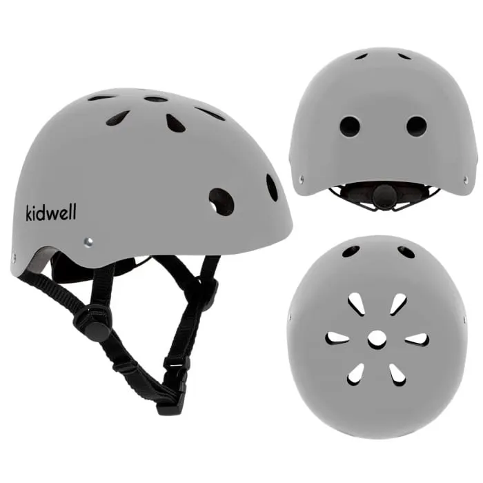Casca bicicleta copii Kidwell Orix II, curele reglabile, orificii aerisire, gri KID098996 — imaginea 5