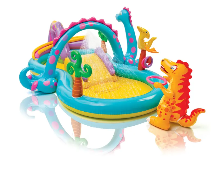 Piscina gonflabila copii Intex 57135 Dino, tobogan si pulverizator de apa KID402505