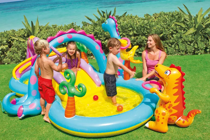 Piscina gonflabila copii Intex 57135 Dino, tobogan si pulverizator de apa KID402505 — imaginea 2