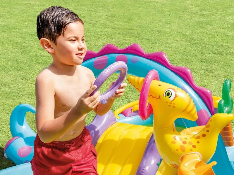 Piscina gonflabila copii Intex 57135 Dino, tobogan si pulverizator de apa KID402505 — imaginea 3